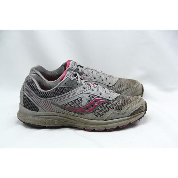 Saucony Running Shoes Womens Sz 8.5 Cohesion Grid Sneakers Gray Pink Gym Hiking - Picture 3 of 8